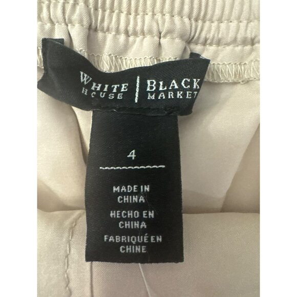 White House Black Market Womens Size 4 Challis Casual Skirt Beige Tan Short NWT - Picture 2 of 6